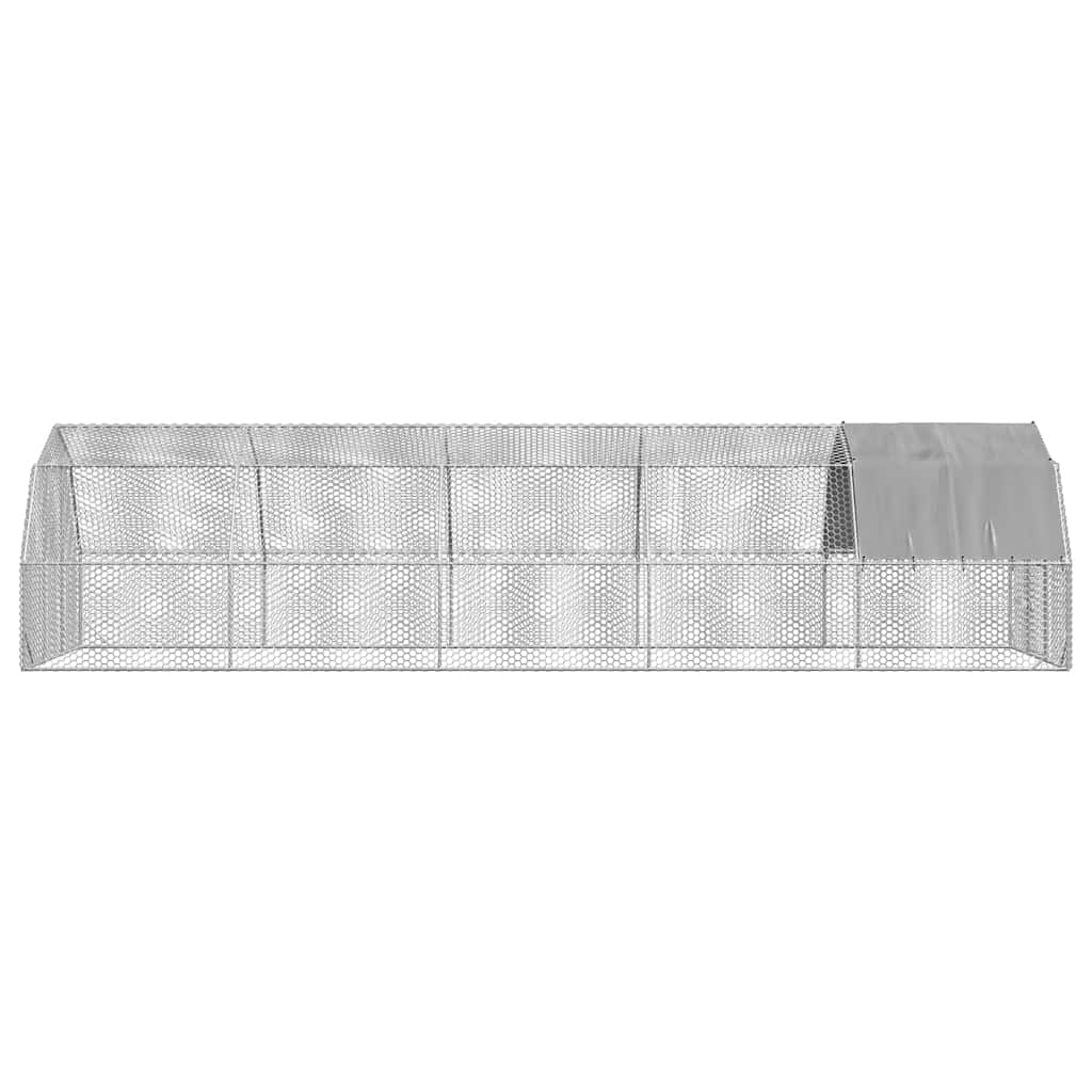 hønsegård med tag 2,5x10x2,25 m galvaniseret stål