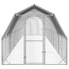 hønsegård med tag 2,5x12x2,25 m galvaniseret stål