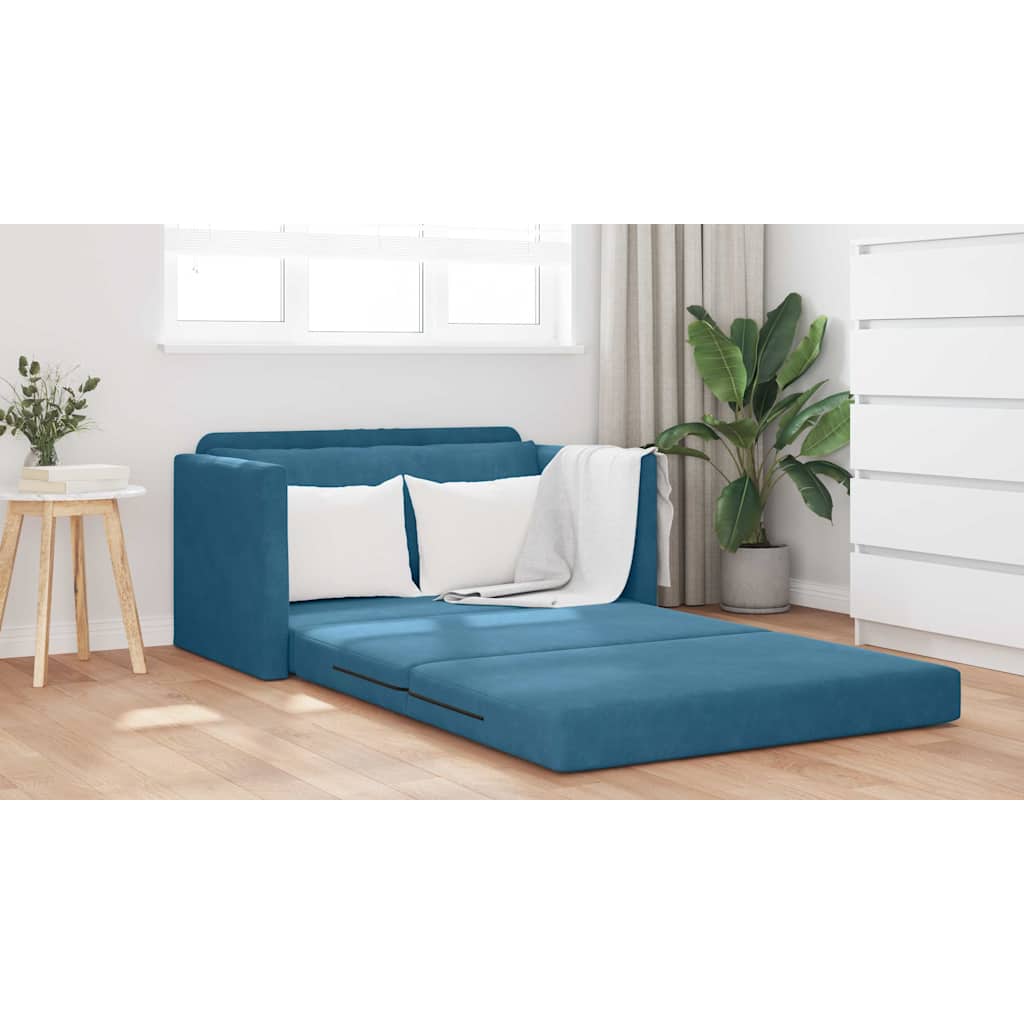 Sovesofa Blå 124 x 204 x 61 cm Fløjl