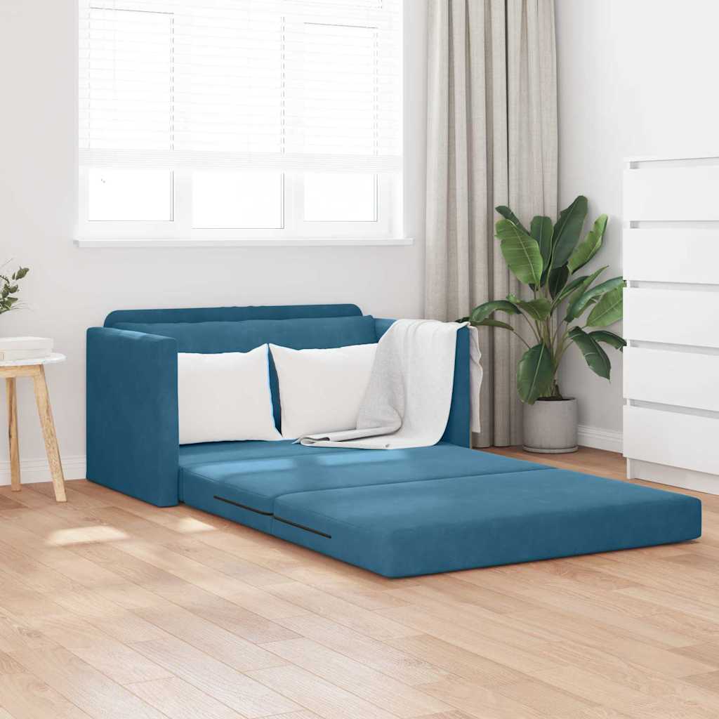 Sovesofa Blå 124 x 204 x 61 cm Fløjl
