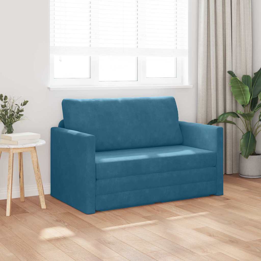Sovesofa Blå 124 x 204 x 61 cm Fløjl