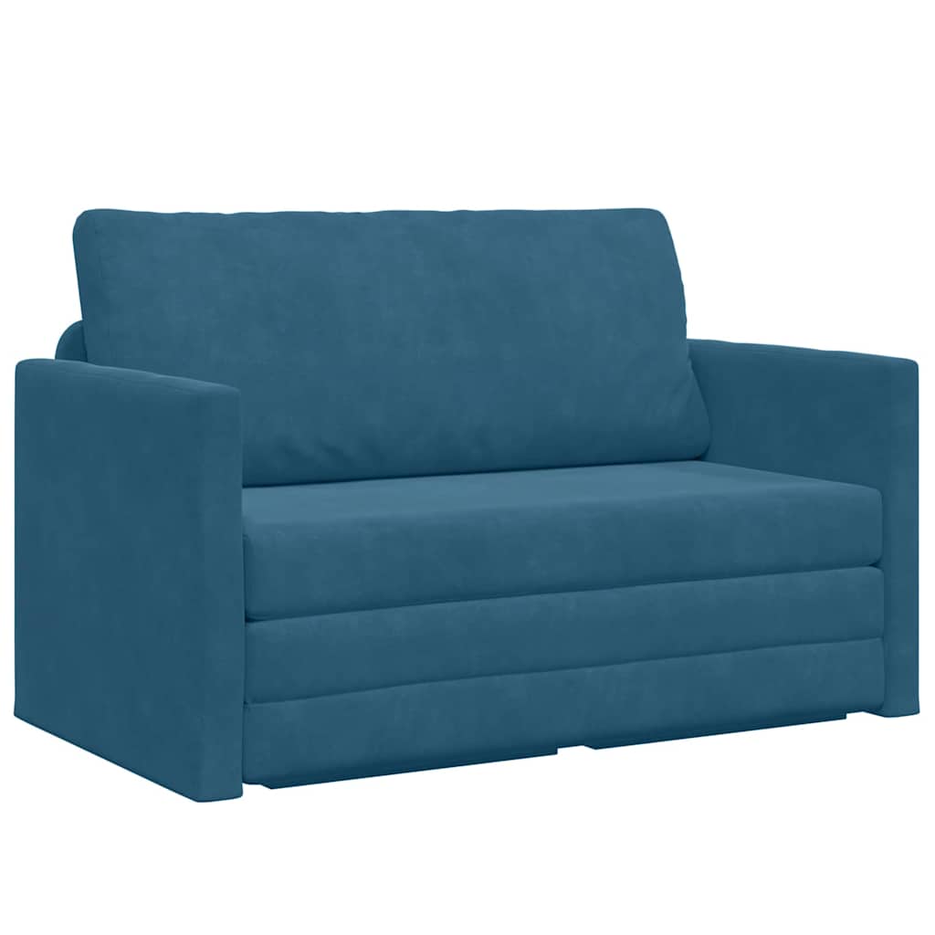 Sovesofa Blå 124 x 204 x 61 cm Fløjl