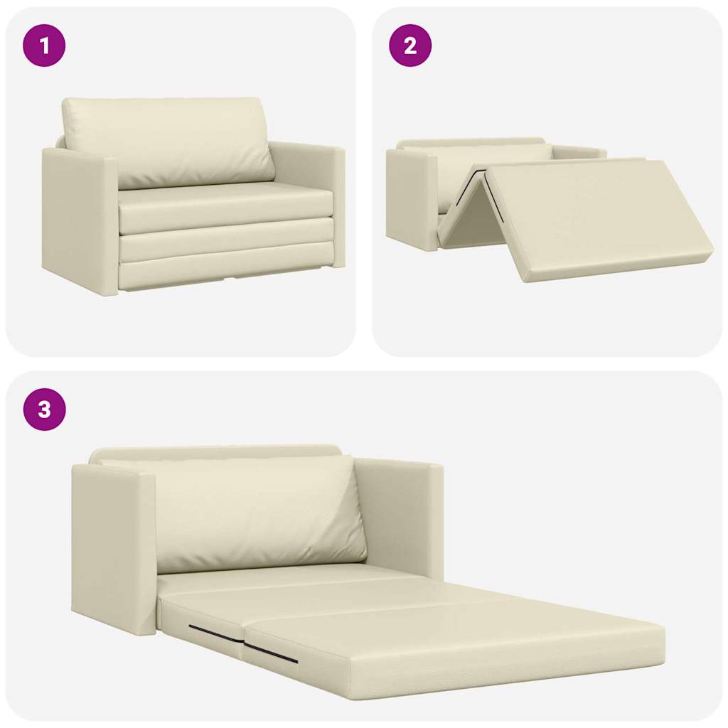 Sovesofa Creme 124 x 71 x 78 cm Kunstlæder