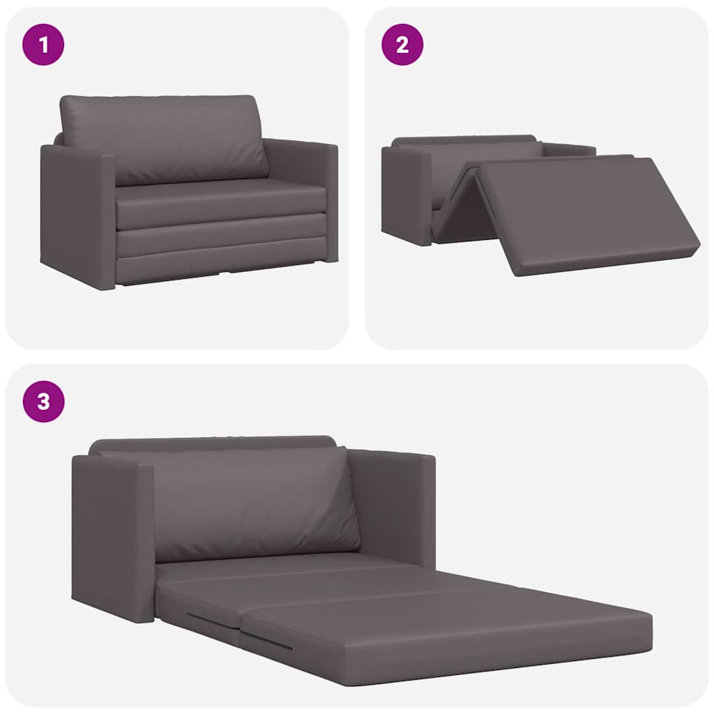 Sovesofa Grå 124 x 71 x 78 cm Kunstlæder