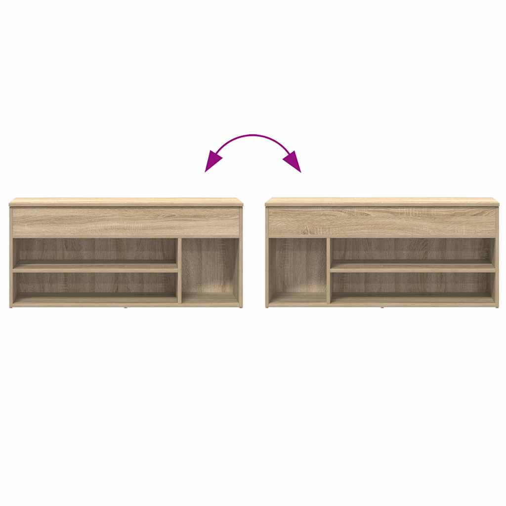 skobænk 102x30,5x45 cm konstrueret træ sonoma-eg