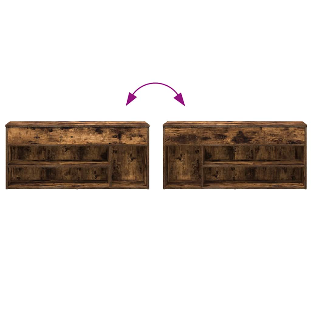skobænk 102x30,5x45 cm konstrueret træ røget egetræsfarve