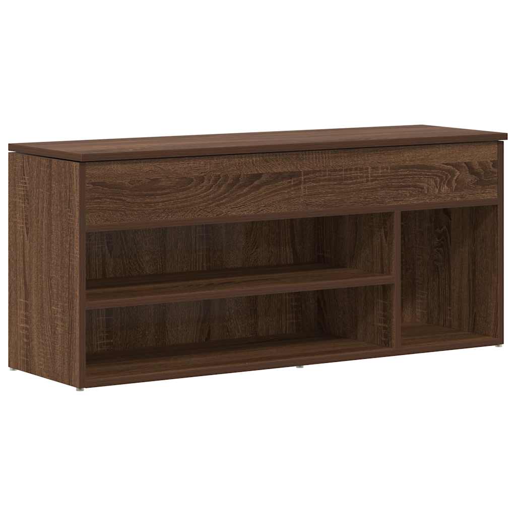 skobænk 102x30,5x45 cm konstrueret træ brun egetræsfarve