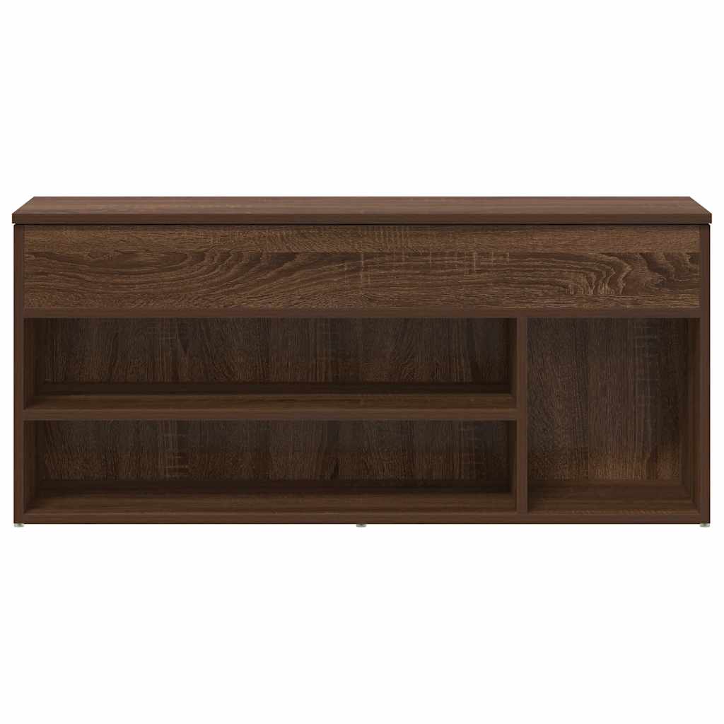 skobænk 102x30,5x45 cm konstrueret træ brun egetræsfarve