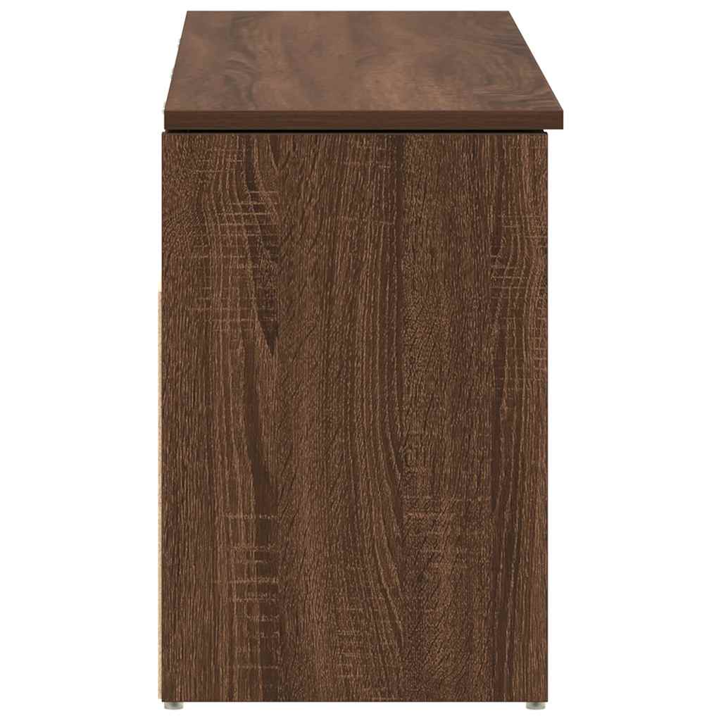 skobænk 102x30,5x45 cm konstrueret træ brun egetræsfarve