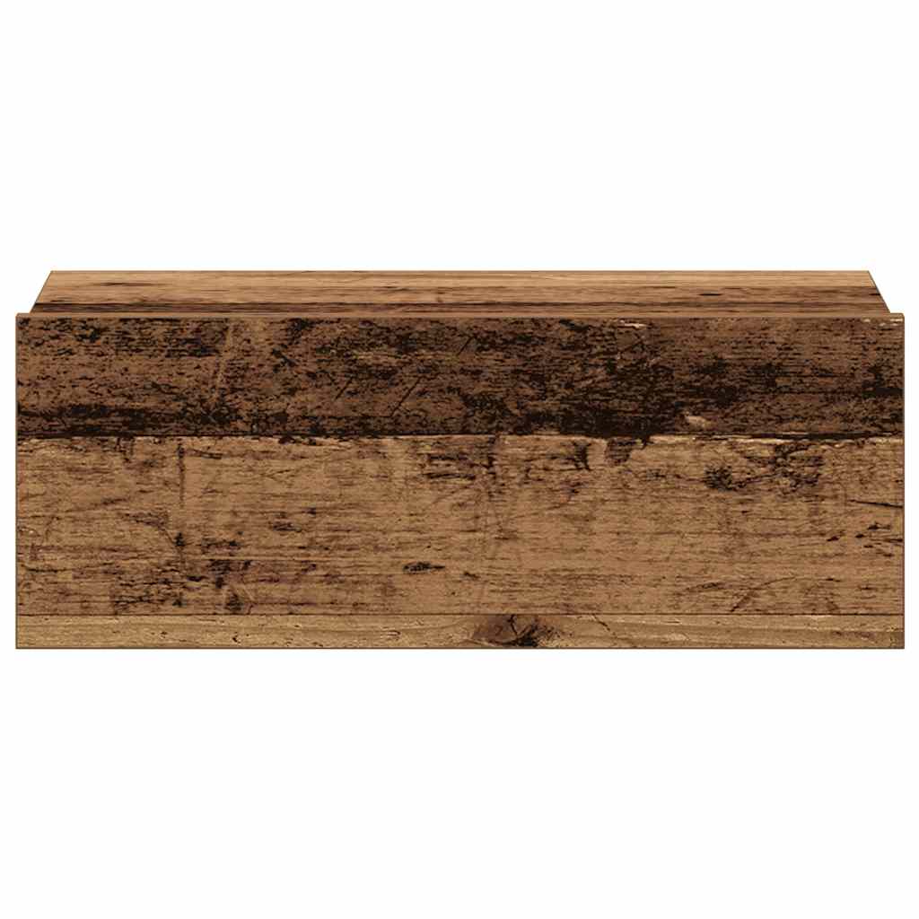 væghængt natbord 40x32x15 cm konstrueret træ gammelt træ-look - Flotthjem