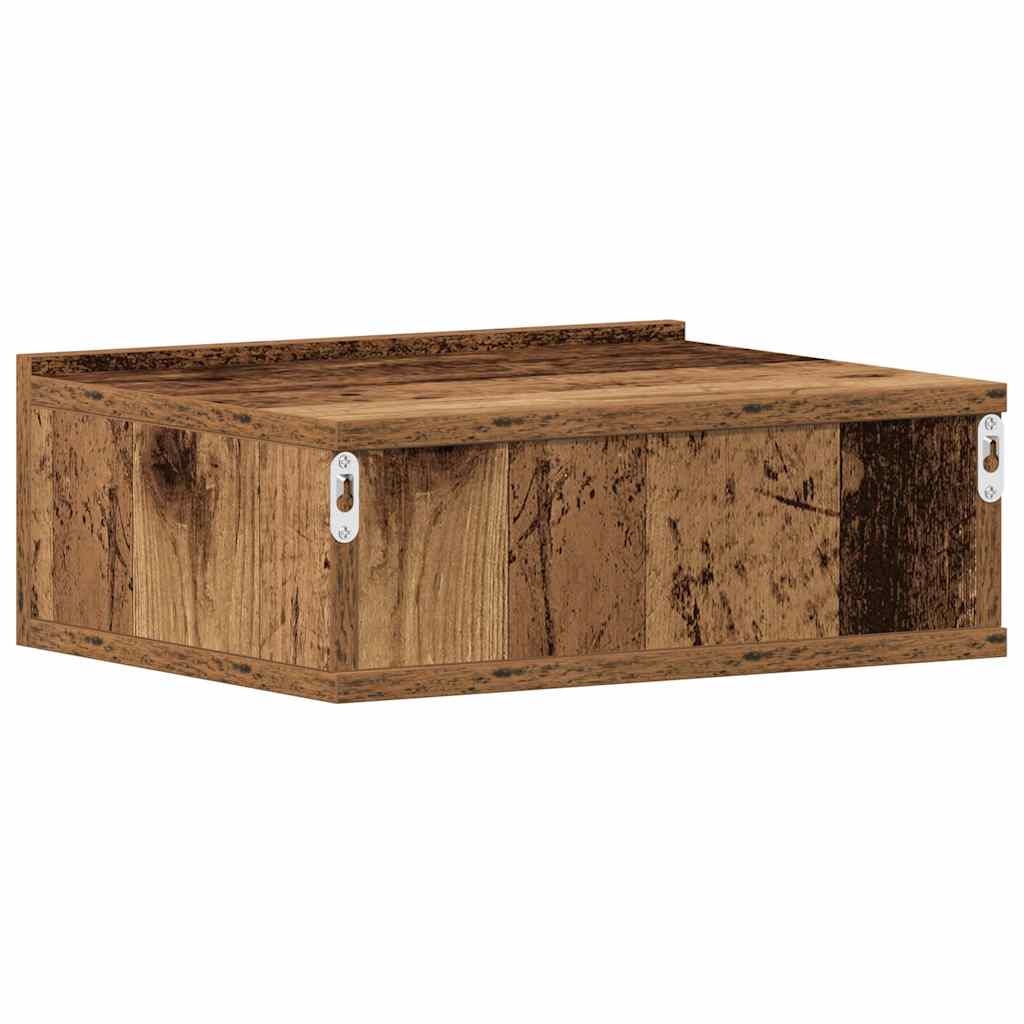 væghængt natbord 40x32x15 cm konstrueret træ gammelt træ-look - Flotthjem