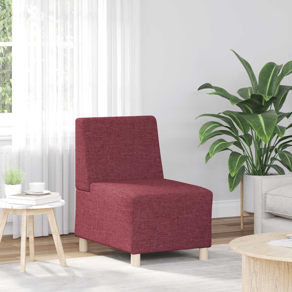 modulær sofa uden armlæn vinrød 55 cm stof