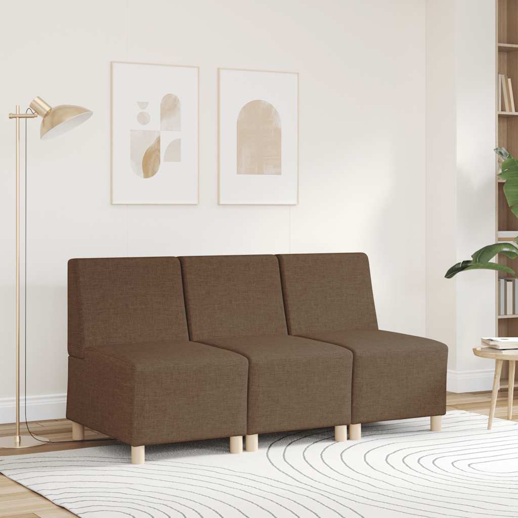 modulær sofa uden armlæn brun 55 cm stof