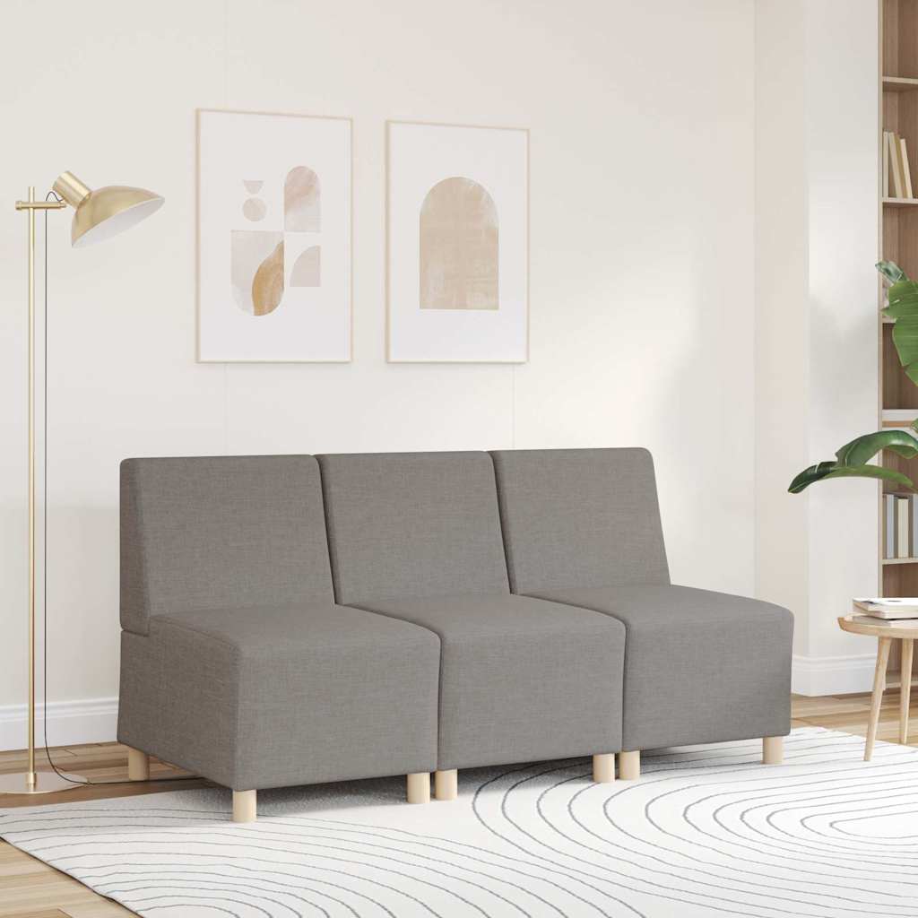modulær sofa uden armlæn taupe 55 cm stof