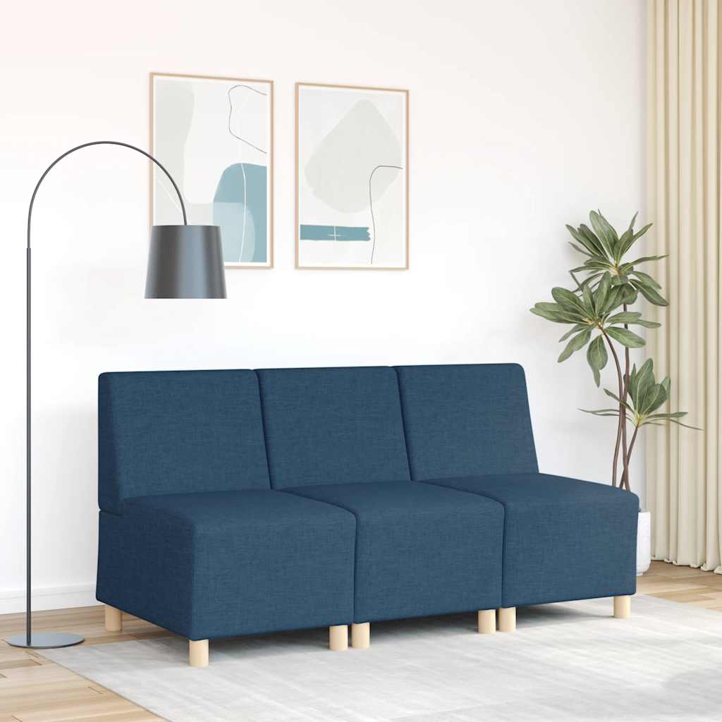 modulær sofa uden armlæn blå 55 cm stof