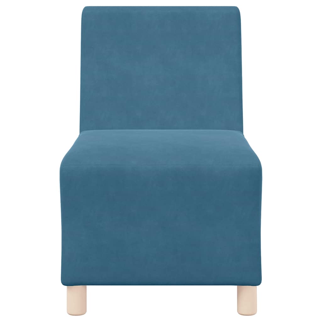 modulær sofa uden armlæn blå 55 cm fløjl