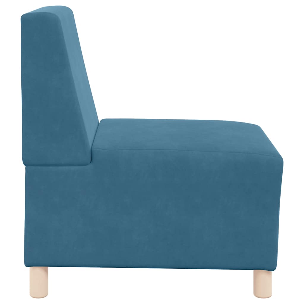 modulær sofa uden armlæn blå 55 cm fløjl