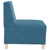 modulær sofa uden armlæn blå 55 cm fløjl
