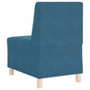 modulær sofa uden armlæn blå 55 cm fløjl