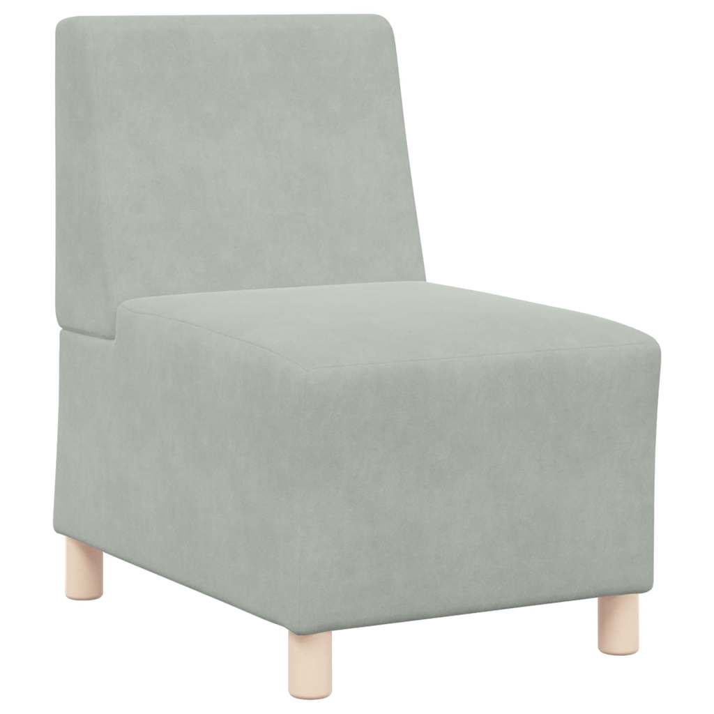 modulær sofa uden armlæn lysegrå 55 cm fløjl