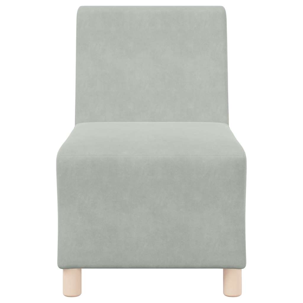 modulær sofa uden armlæn lysegrå 55 cm fløjl