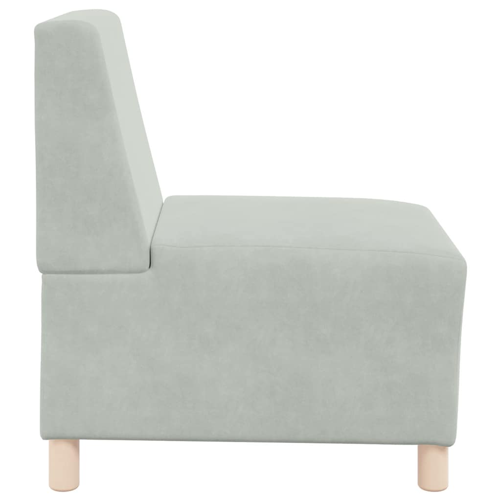 modulær sofa uden armlæn lysegrå 55 cm fløjl