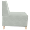 modulær sofa uden armlæn lysegrå 55 cm fløjl