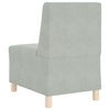 modulær sofa uden armlæn lysegrå 55 cm fløjl