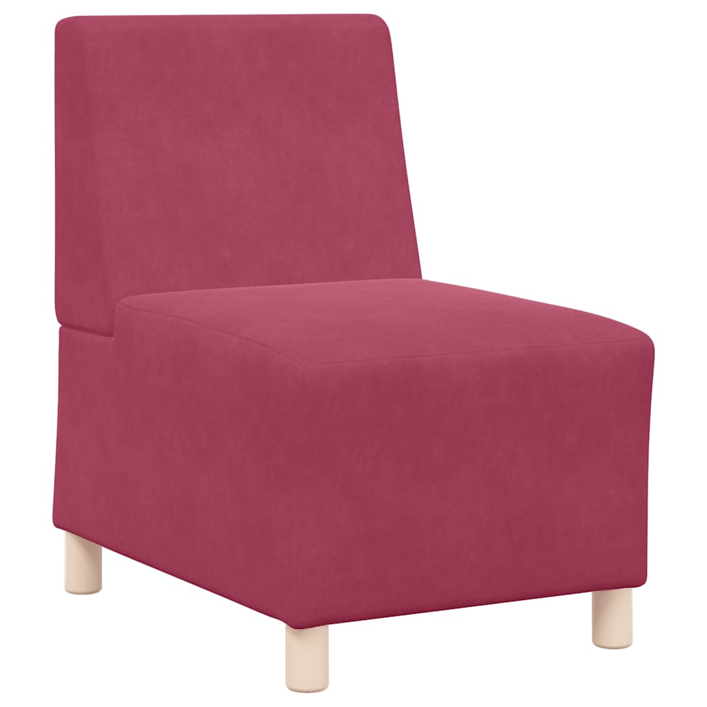modulær sofa uden armlæn vinrød 55 cm fløjl