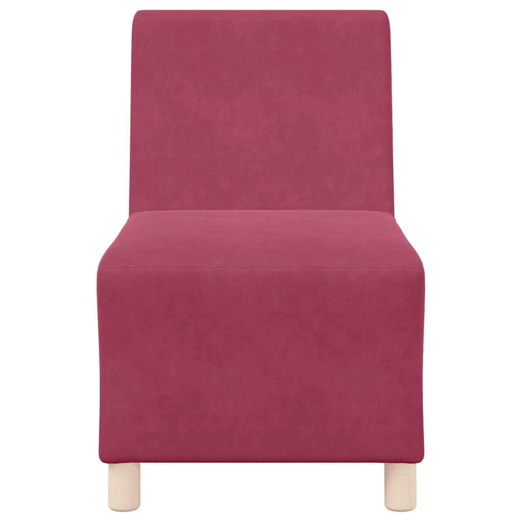 modulær sofa uden armlæn vinrød 55 cm fløjl
