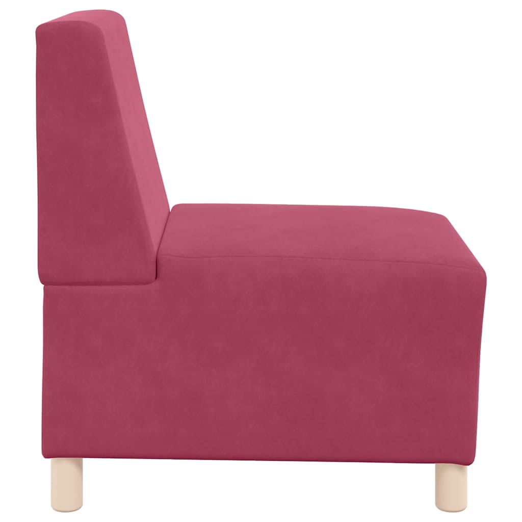 modulær sofa uden armlæn vinrød 55 cm fløjl