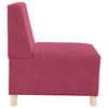 modulær sofa uden armlæn vinrød 55 cm fløjl