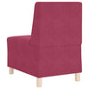 modulær sofa uden armlæn vinrød 55 cm fløjl