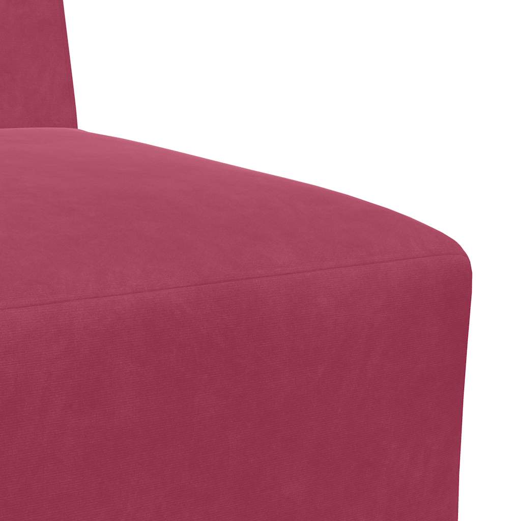 modulær sofa uden armlæn vinrød 55 cm fløjl