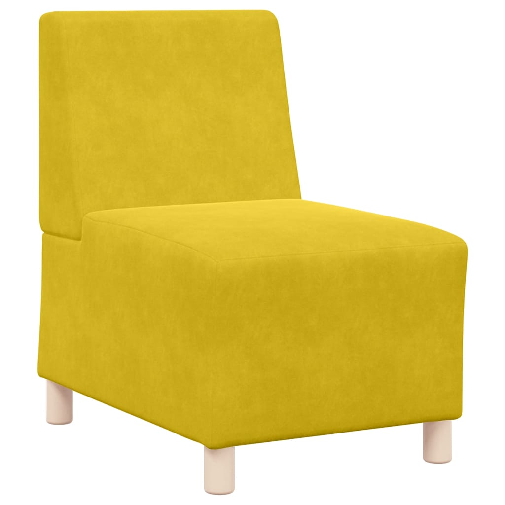 modulær sofa uden armlæn gul 55 cm fløjl