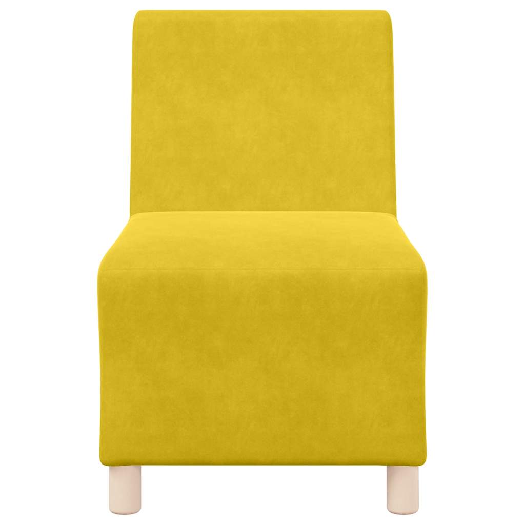 modulær sofa uden armlæn gul 55 cm fløjl
