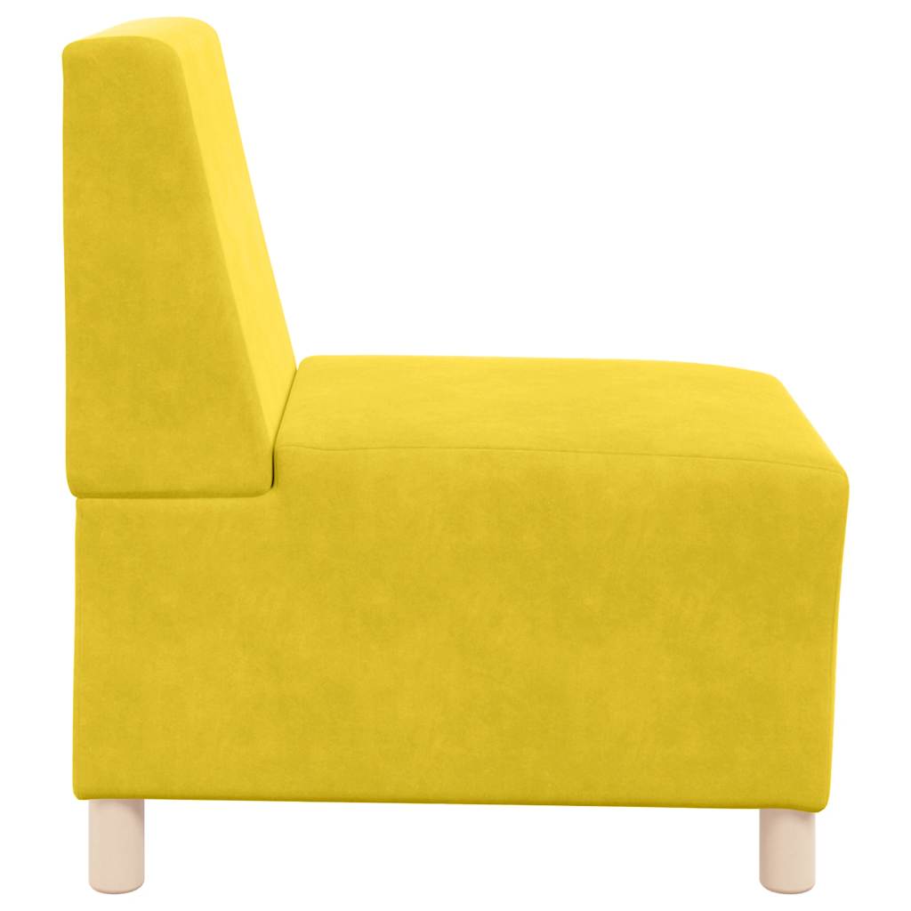 modulær sofa uden armlæn gul 55 cm fløjl