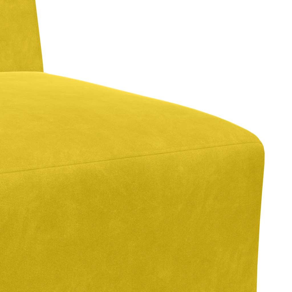 modulær sofa uden armlæn gul 55 cm fløjl