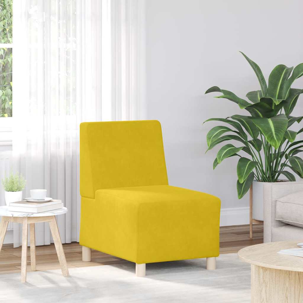 modulær sofa uden armlæn gul 55 cm fløjl