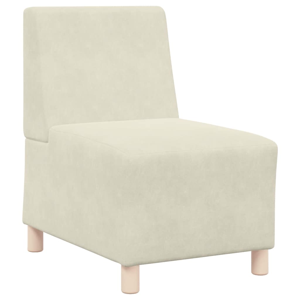 modulær sofa uden armlæn cremefarvet 55 cm fløjl