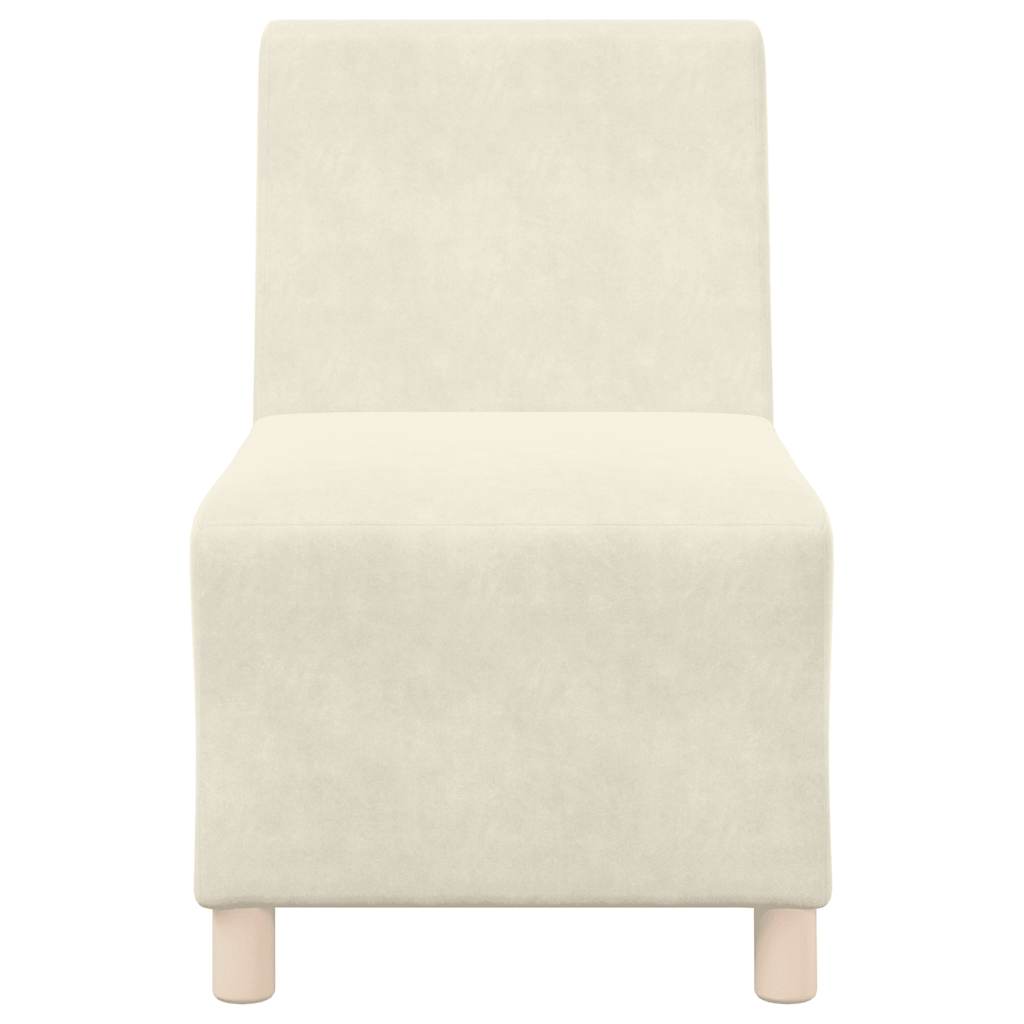modulær sofa uden armlæn cremefarvet 55 cm fløjl