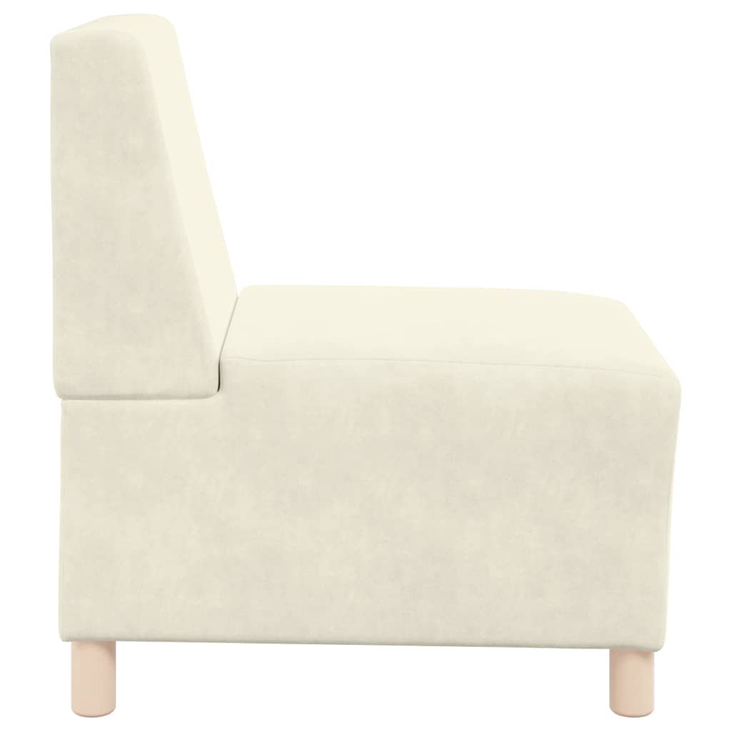 modulær sofa uden armlæn cremefarvet 55 cm fløjl