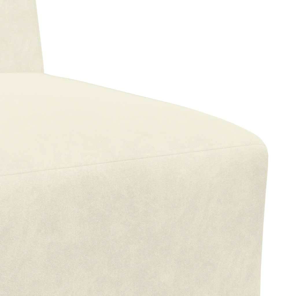 modulær sofa uden armlæn cremefarvet 55 cm fløjl