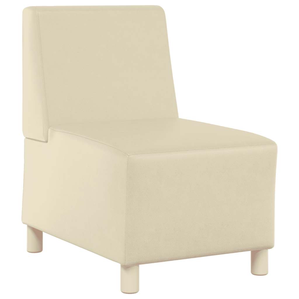 sofastol uden armlæn 55 cm kunstlæder cremefarvet