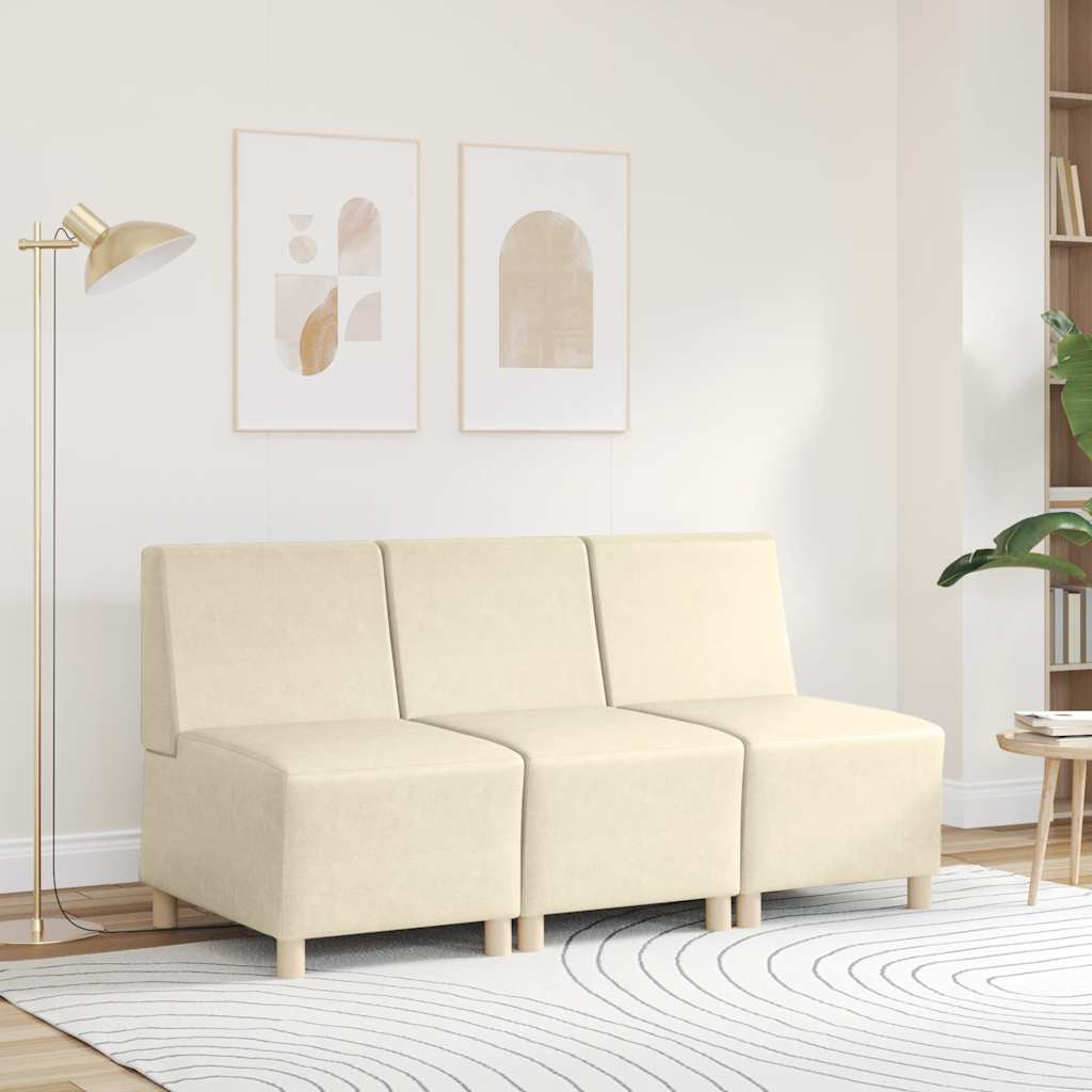 sofastol uden armlæn 55 cm kunstlæder cremefarvet