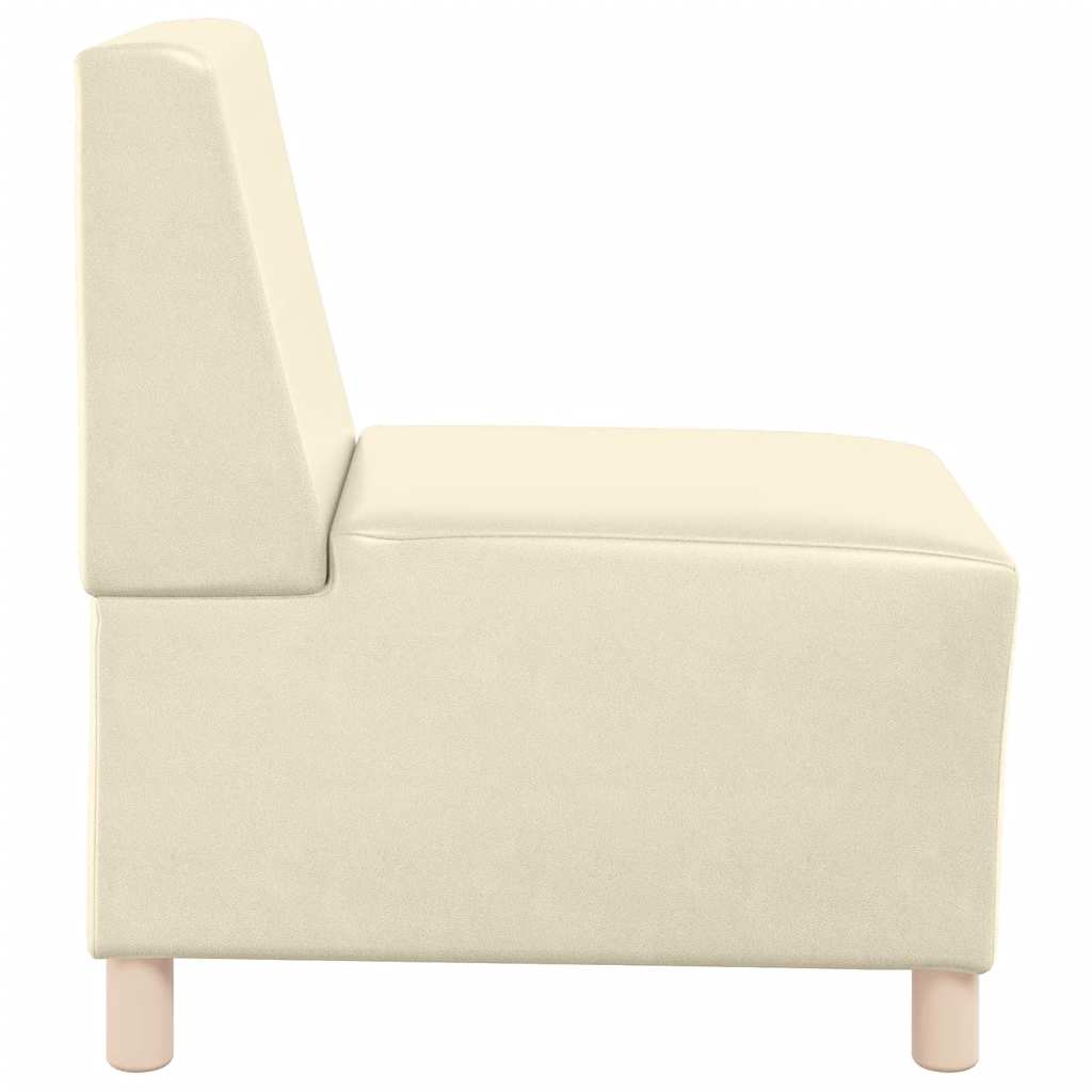sofastol uden armlæn 55 cm kunstlæder cremefarvet
