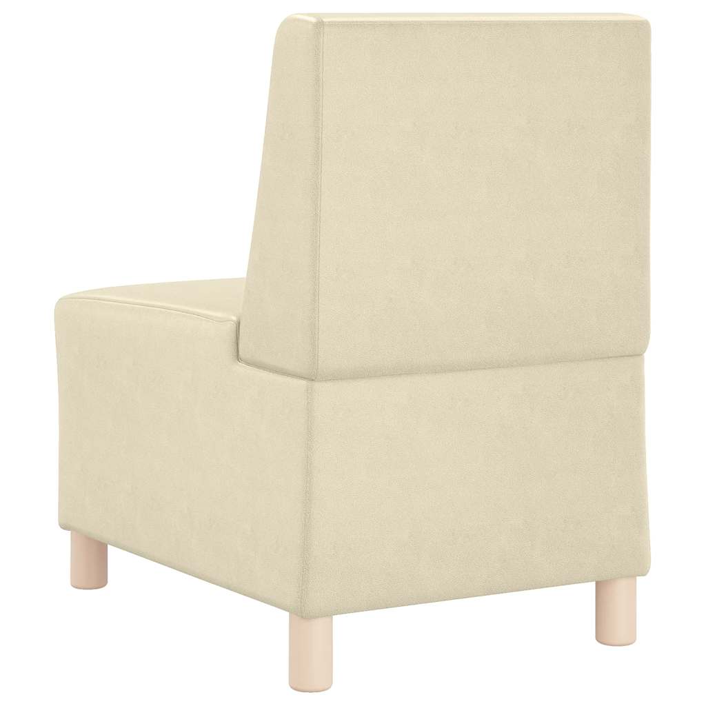 sofastol uden armlæn 55 cm kunstlæder cremefarvet