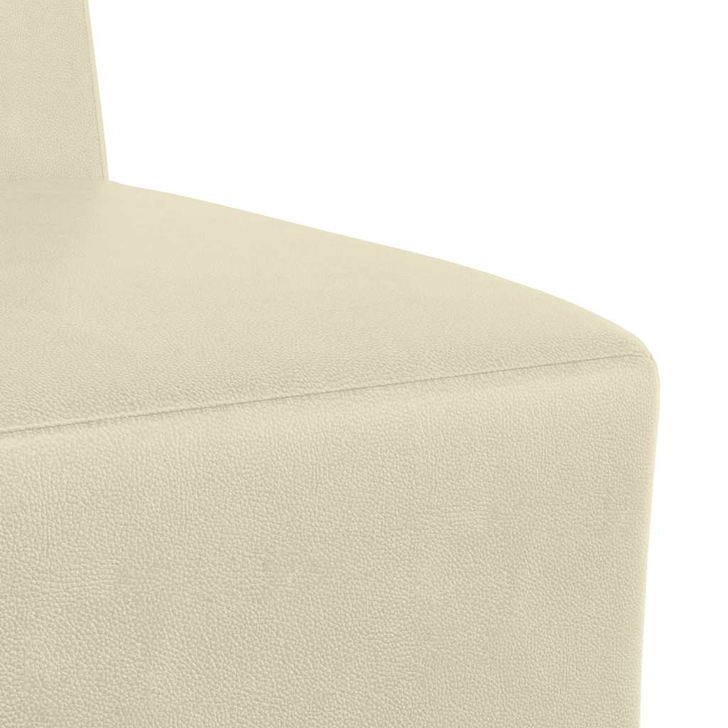 sofastol uden armlæn 55 cm kunstlæder cremefarvet