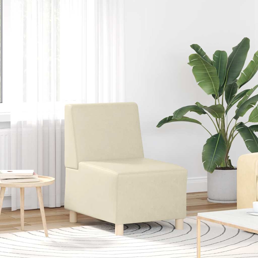 sofastol uden armlæn 55 cm kunstlæder cremefarvet