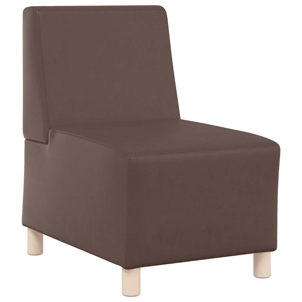 modulær sofa uden armlæn brun 55 cm kunstlæder